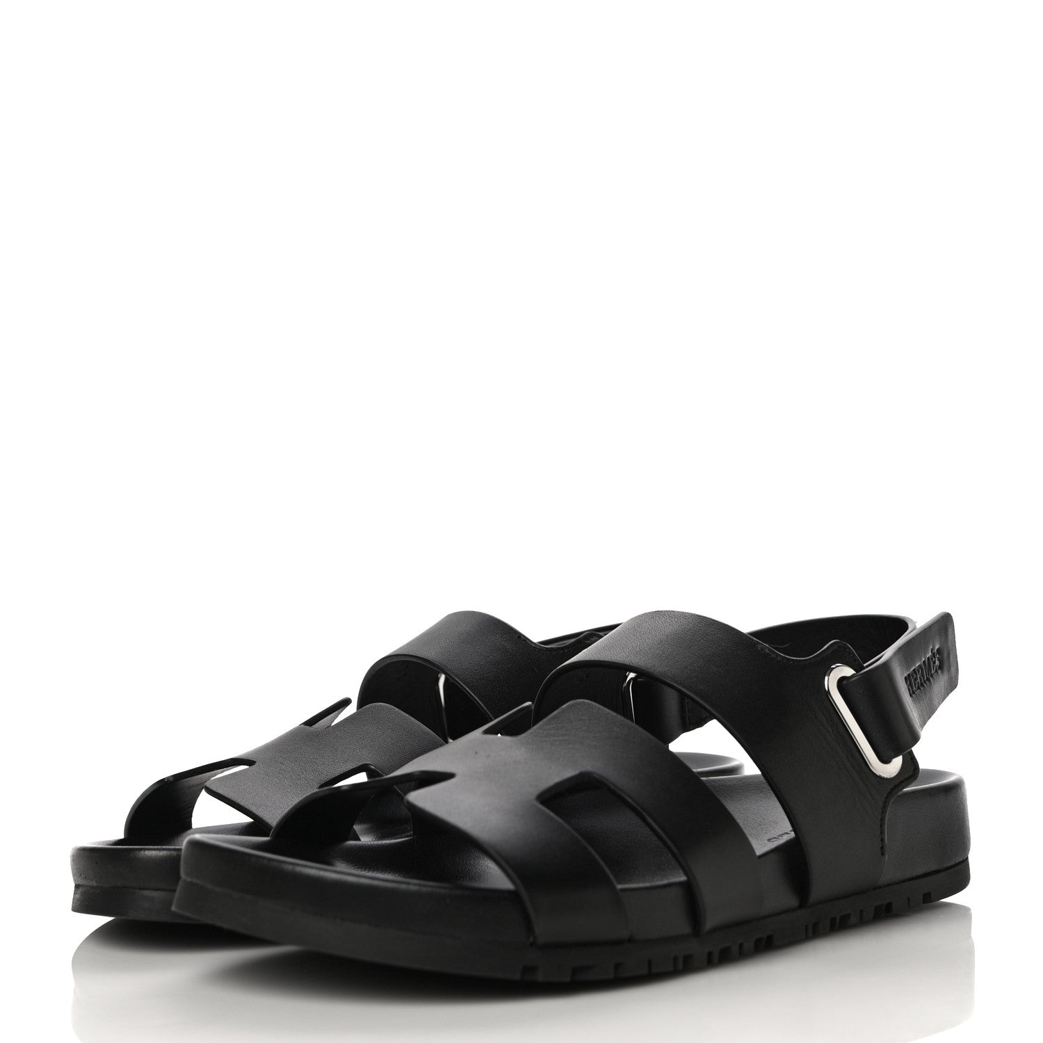 Hermes Calfskin Womens Takara Sandals 35 Black 5 of 10