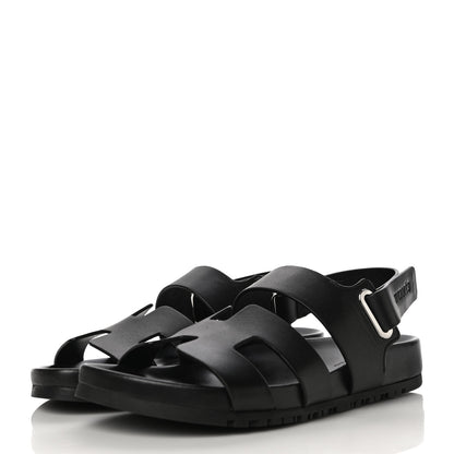 Hermes Calfskin Womens Takara Sandals 35 Black 5 of 10