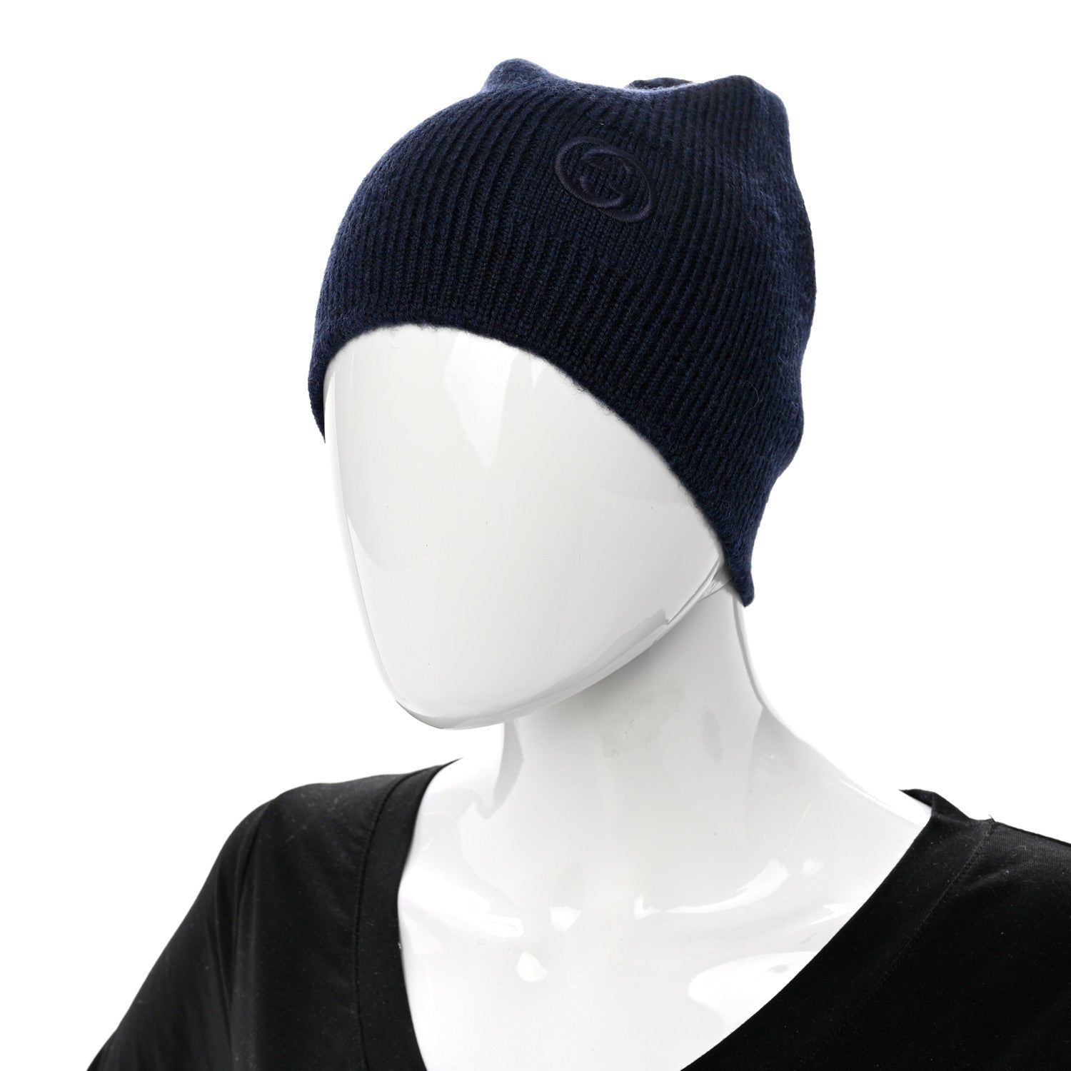 Gucci Wool Tricot Interlocking G Simple GG Beanie Hat M Midnight Blue 2 of 5