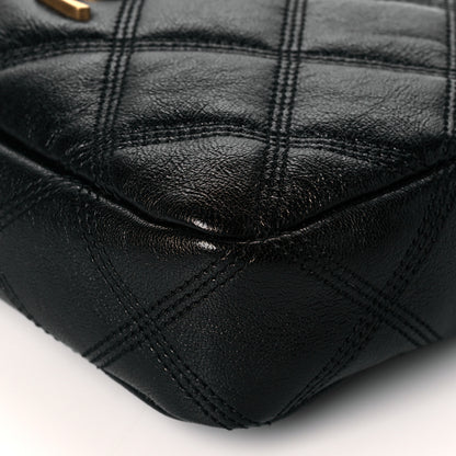 Saint Laurent Grained Lambskin Quilted Mini Becky Double Zip Bag Black 6 of 11