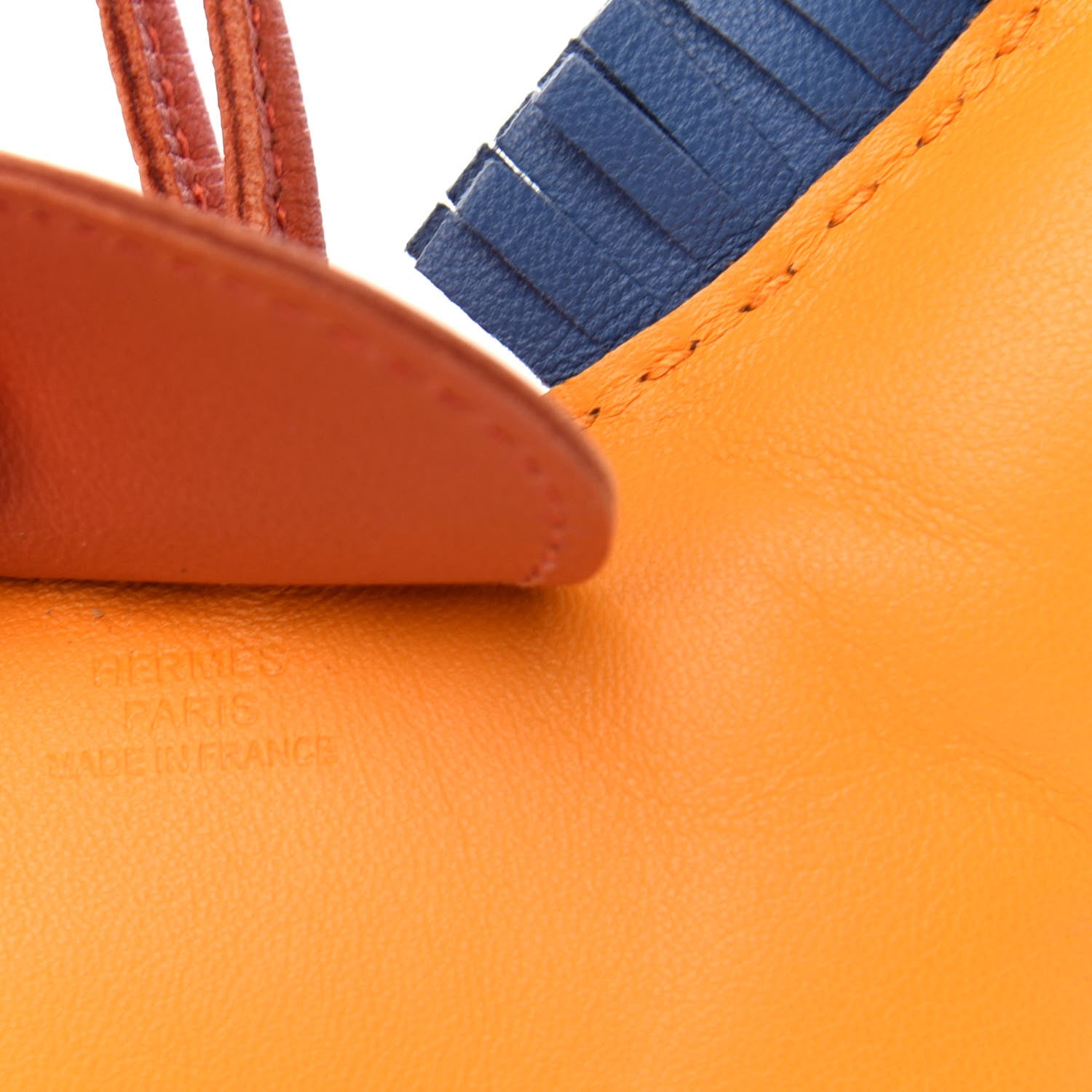 Hermes Milo Lambskin Grigri Rodeo Horse Bag Charm GM Jaune D'Or Bleu Agate Cornaline 3 of 3