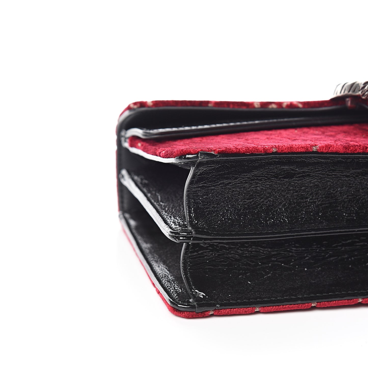 Velvet Skipper GG Monogram Small Dionysus Shoulder Bag Red Cipria Black