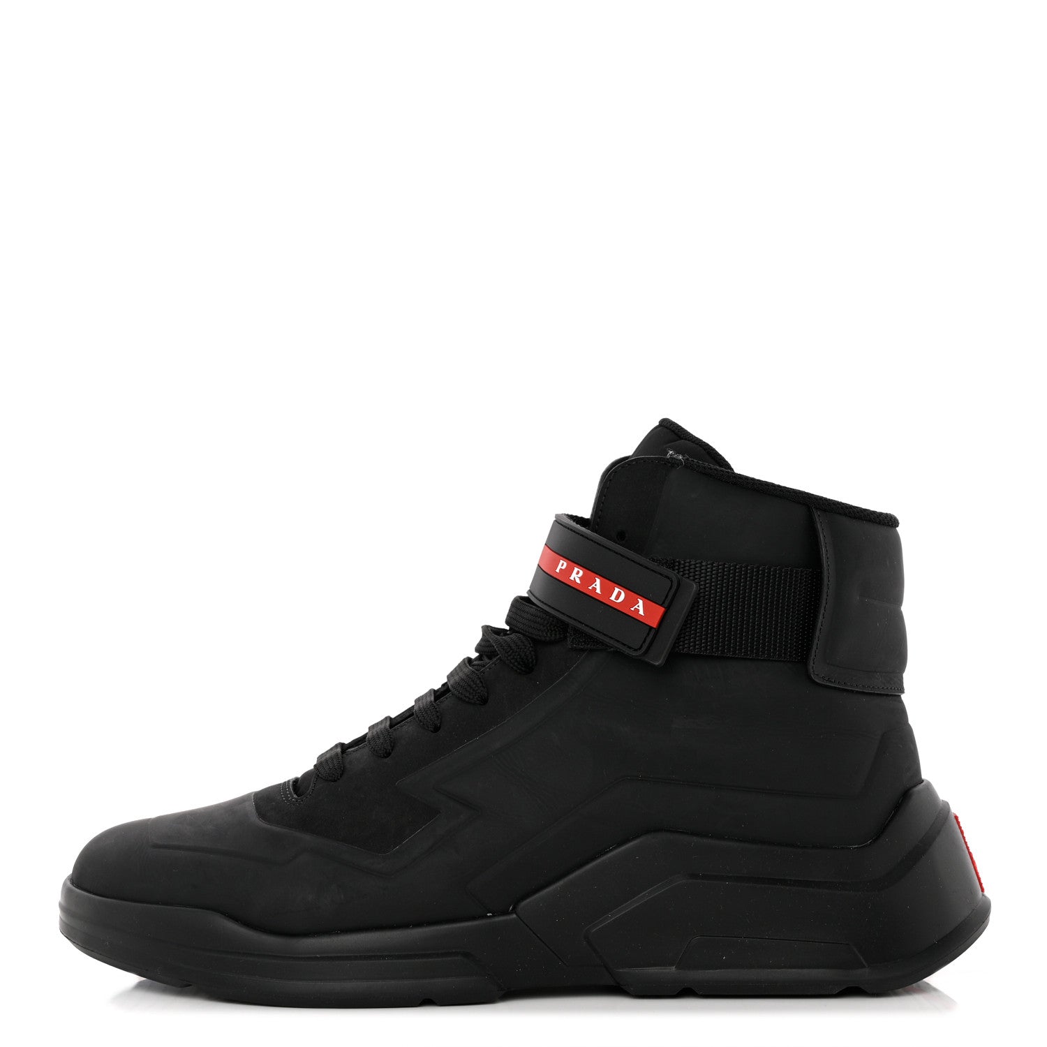 Prada Nubuck Polarius Mens High Top Sneakers 9.5 Black 1 of 17