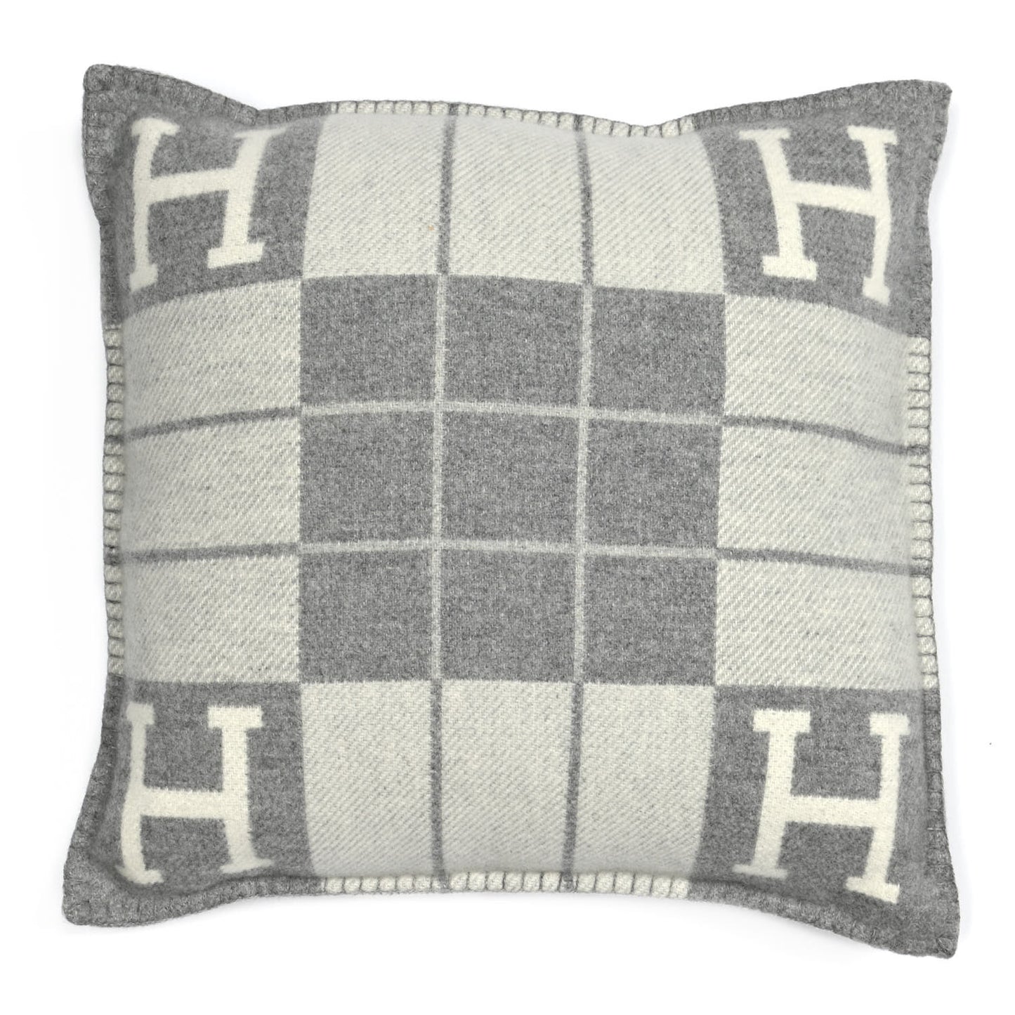 Wool Cashmere Avalon III Pillow PM Ecru Gris Clair