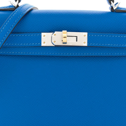 Hermes Epsom Mini Kelly Sellier 20 Bleu Hydra 8 of 11