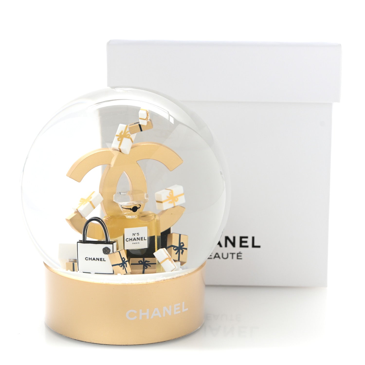 Chanel Glass CC Shopping Bag Snow Globe Gold 6 of 6