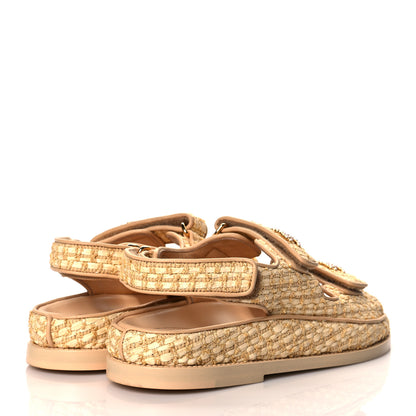 Chanel Braided Fabric Velcro Dad Sandals 35.5 Beige 4 of 13