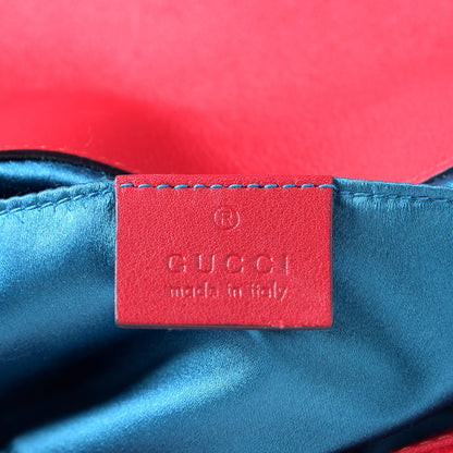 Gucci Velvet Matelasse Mini GG Marmont Shoulder Bag Hibiscus Red 6 of 9