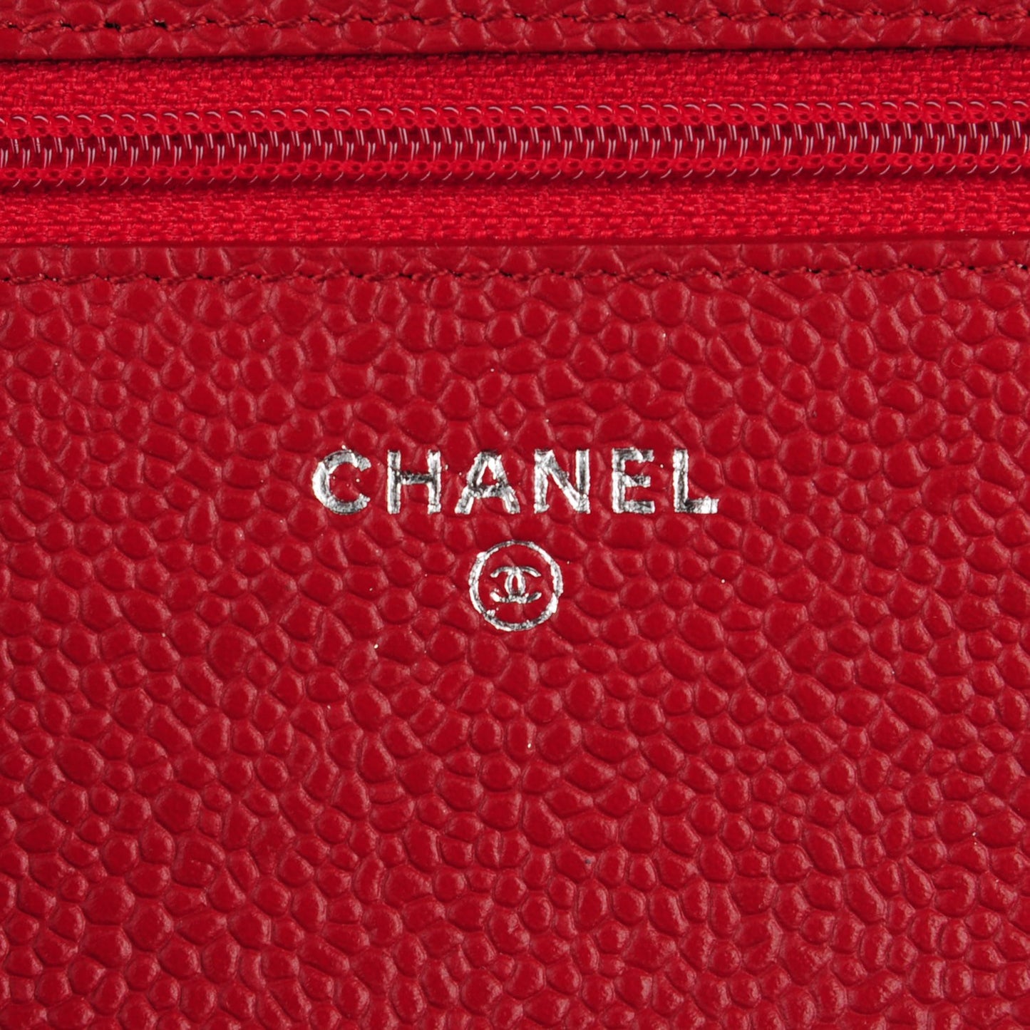 Caviar Quilted Wallet on Chain WOC Red