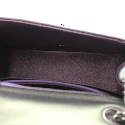 Chanel Iridescent Lambskin Quilted Mini Square Flap Dark Purple 5 of 9