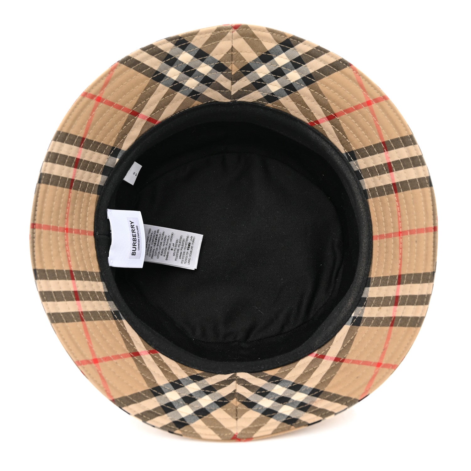 Burberry Technical Cotton Vintage Check Bucket Hat S Archive Beige 8 of 9