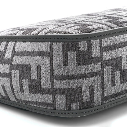 Fendi Chenille FF Embroidered Baguette Antracite Asfalto 11 of 12