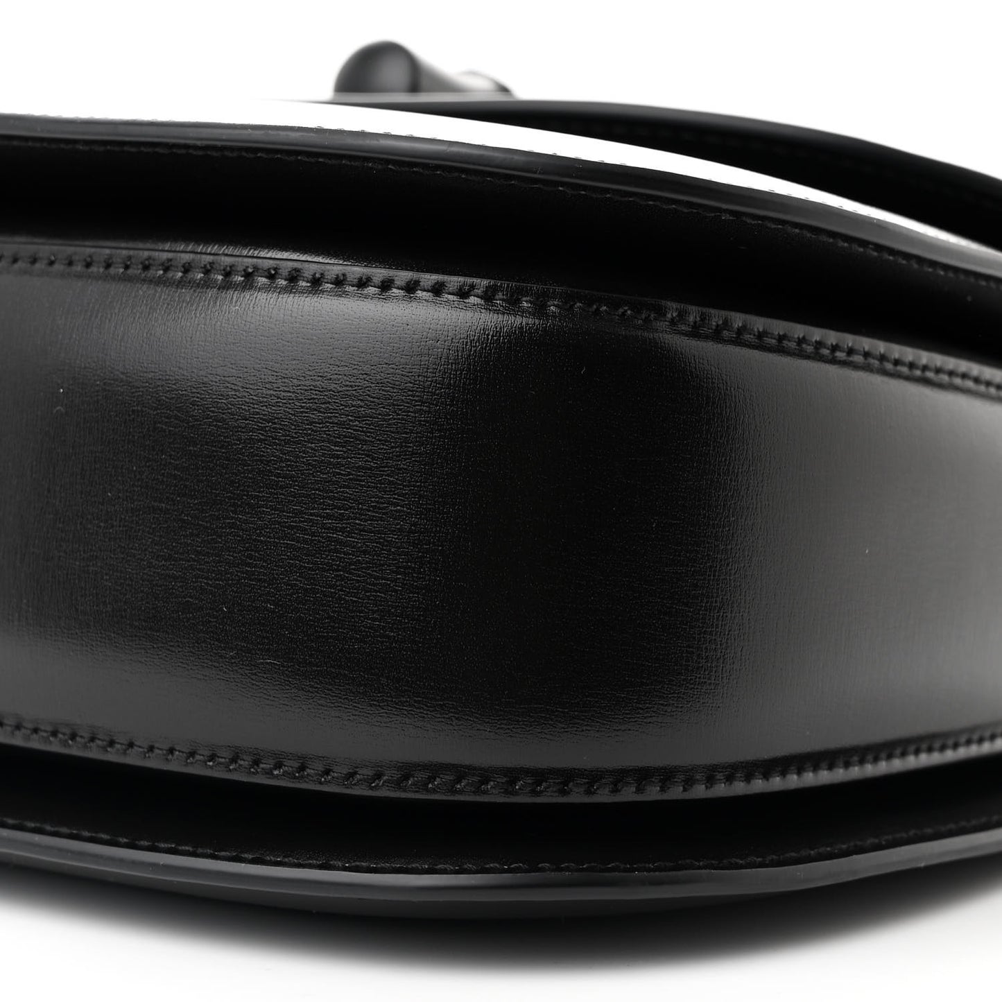 Boarded Dyana Lux Calfskin Web Monochrome Medium Bamboo 1947 Top Handle Bag Black