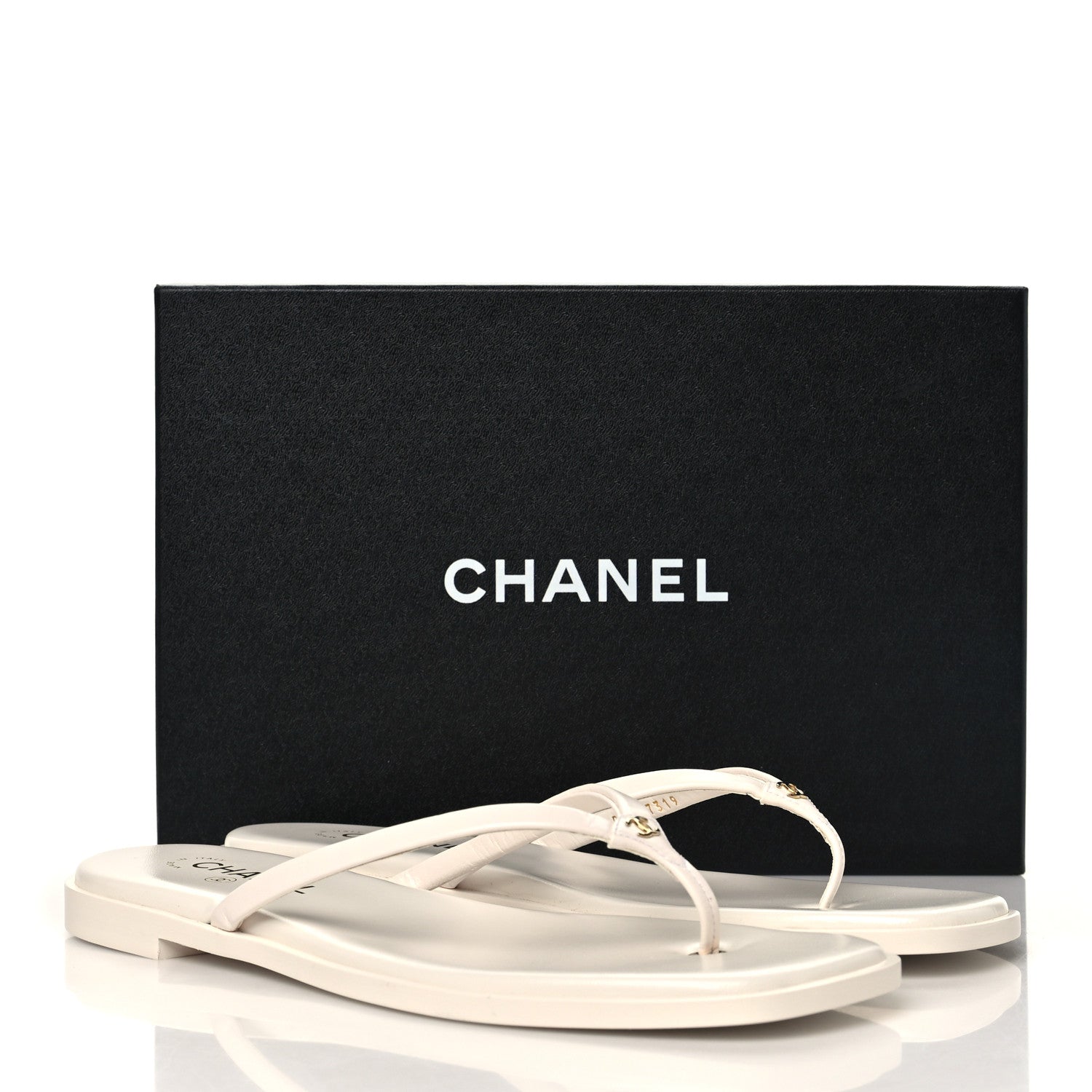 Chanel Goatskin CC Times Square Thong Sandals 42 White 10 of 10