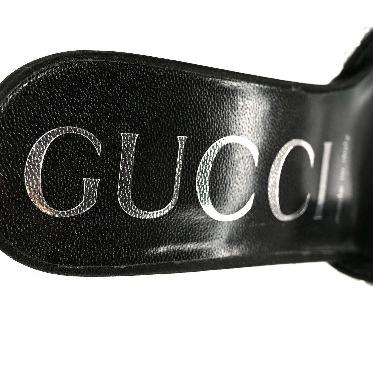 Satin Crystal 65mm Slide Sandals 37 Black