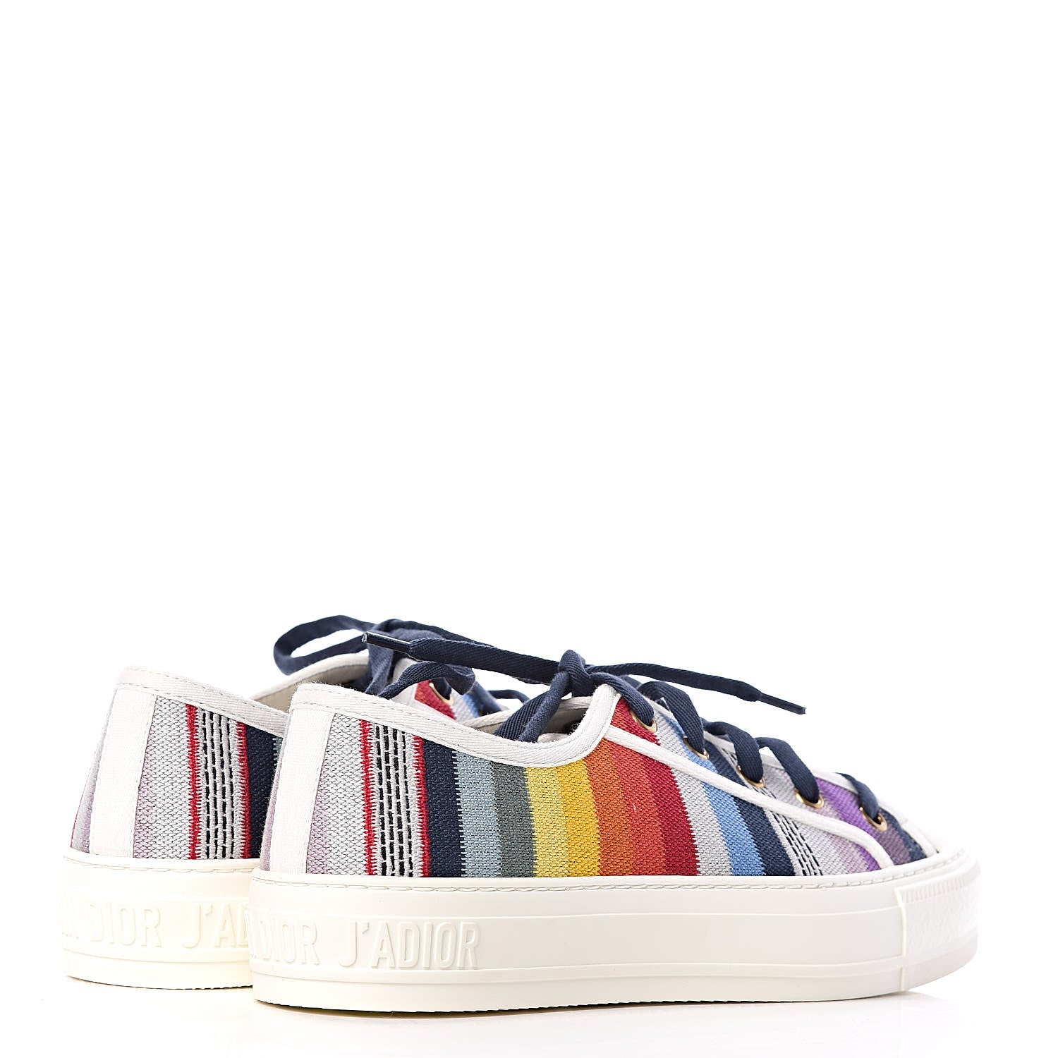 Christian Dior Canvas Rainbow Embroidered Womens Walk'N'Dior Low Top Sneakers 36.5 Multicolor 4 of 12
