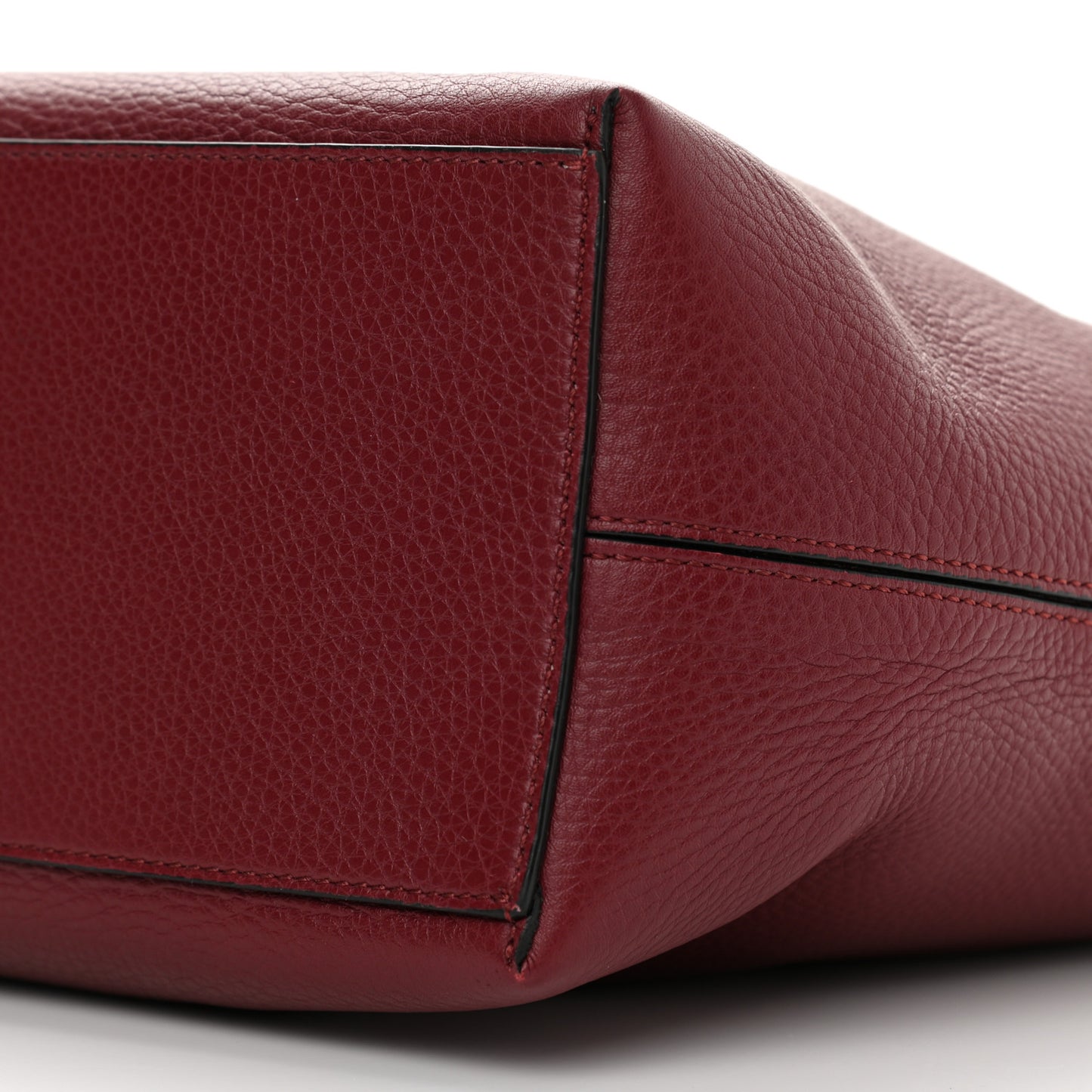 Grained Calfskin Rockstud Shoulder Tote Cerise