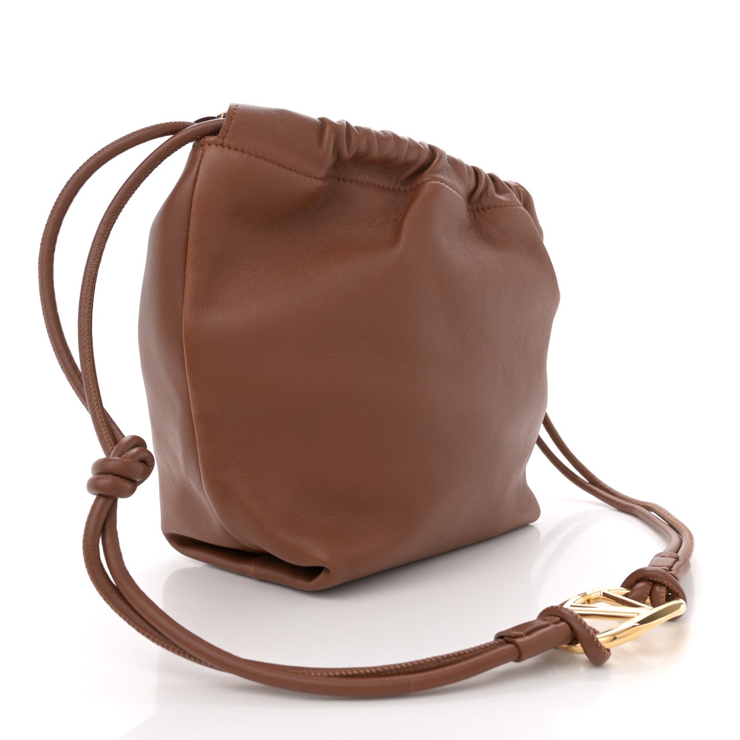 Nappa Vlogo Pouf Pouch Tan