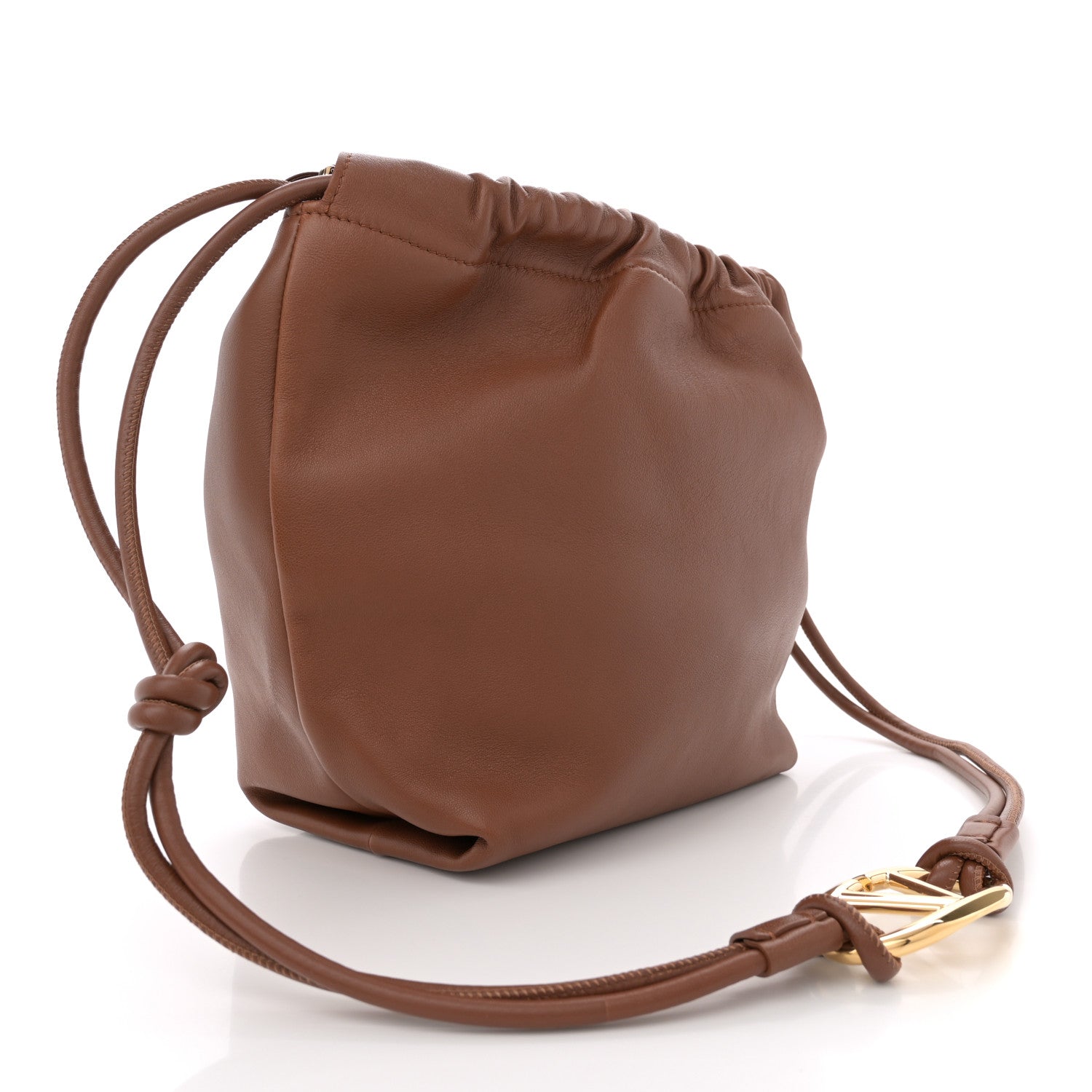 Valentino Garavani Nappa Vlogo Pouf Pouch Tan 3 of 9