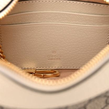 Gucci GG Supreme Monogram Textured Dollar Calfskin Web Mini Ophidia Half Moon Hobo Beige Ebony Mystic White 6 of 10