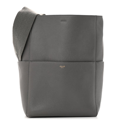 Celine Soft Grained Calfskin Sangle Bucket Bag Grey 1 of 14