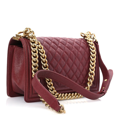 Chanel Caviar Quilted Medium Boy Flap Dark Red 3 of 12
