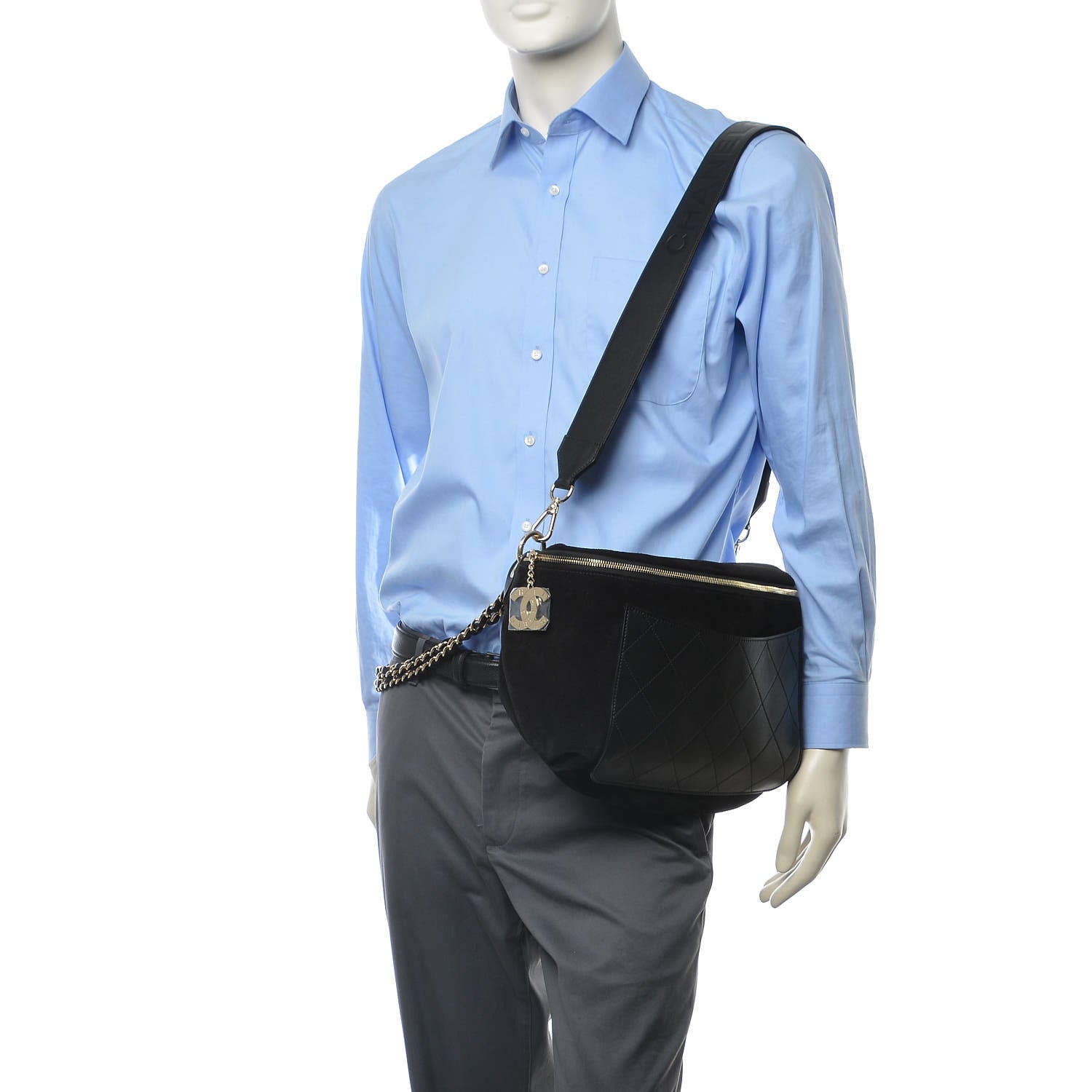 Chanel x Pharrell Williams Suede Calfskin Oversized Waist Belt Bag Black 2 of 11