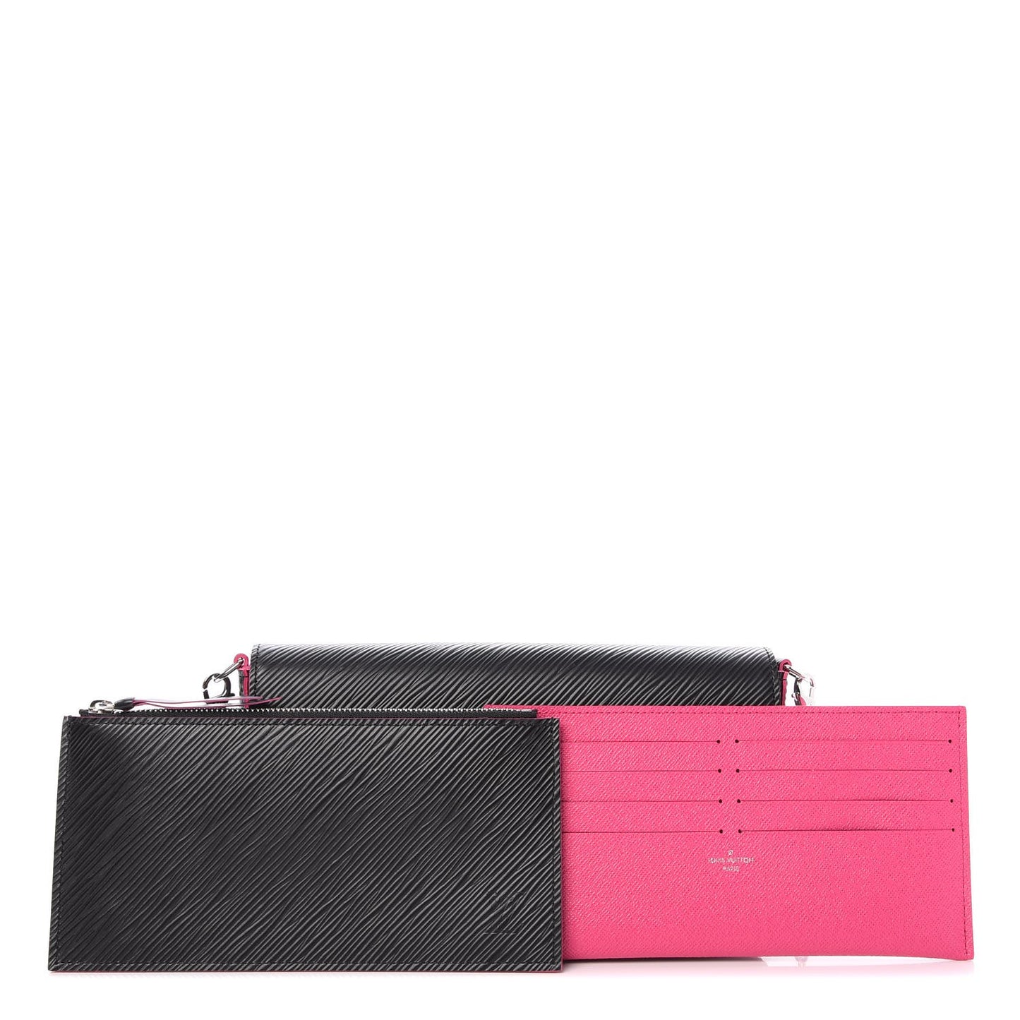 Epi Pochette Felicie Black Hot Pink