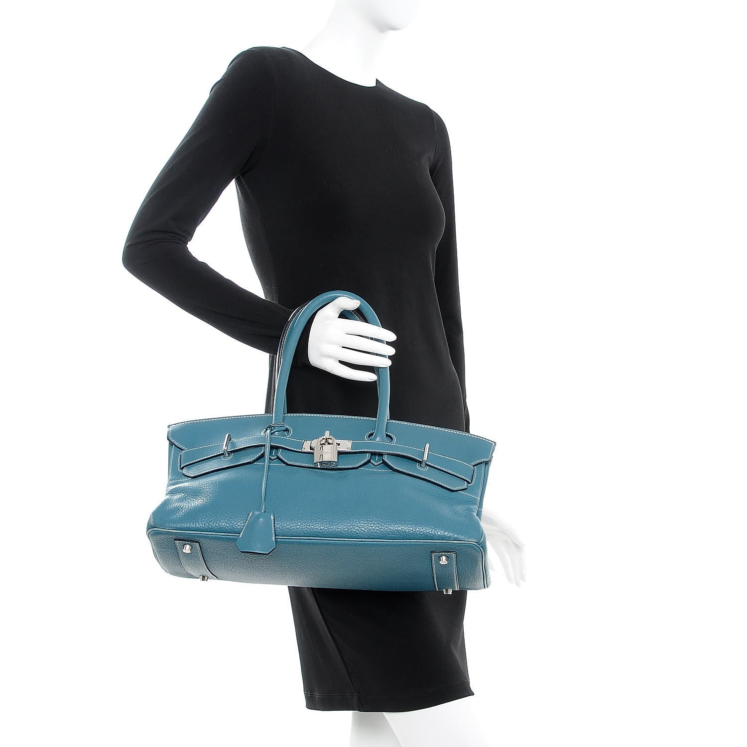 Hermes Taurillon Clemence JPG Birkin 42 Blue Jean 2 of 21