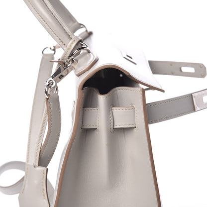 Hermes Tadelakt Kelly Sellier Guilloche 28 Gris Perle 17 of 36
