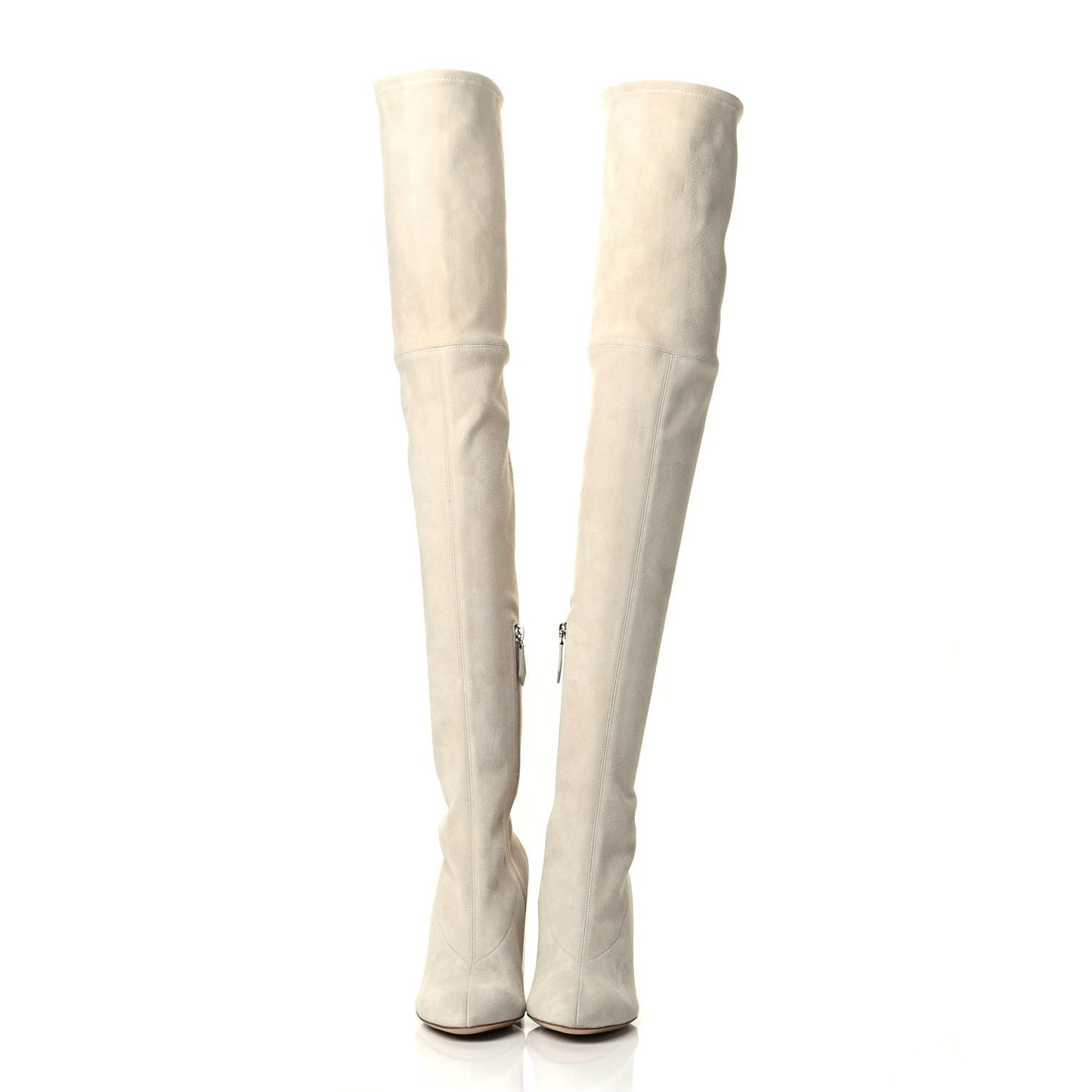 Suede Goatskin Over The Knee Boots 39.5 Craie