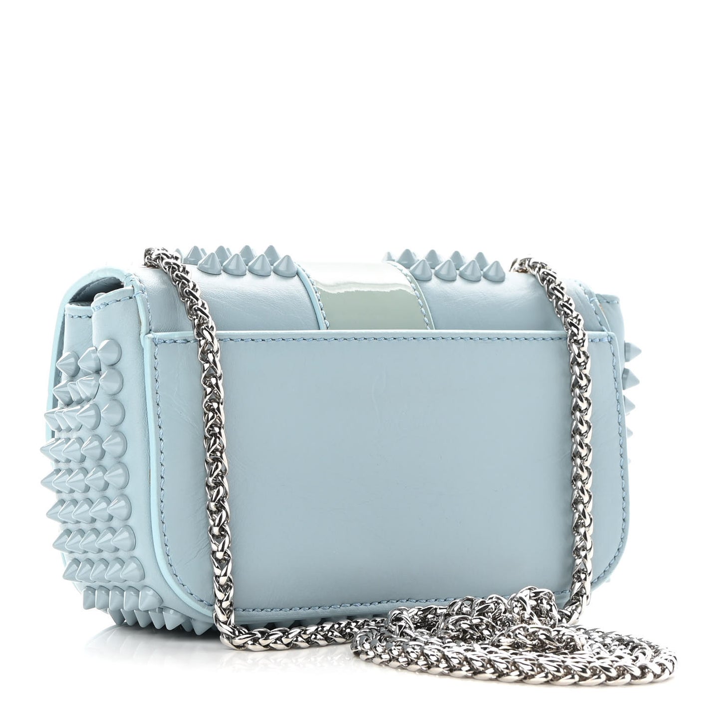 Calfskin Spikes Sweety Charity Shoulder Bag Blue