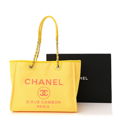 Chanel Mixed Fibers Small Deauville Tote Yellow Orange 11 of 11