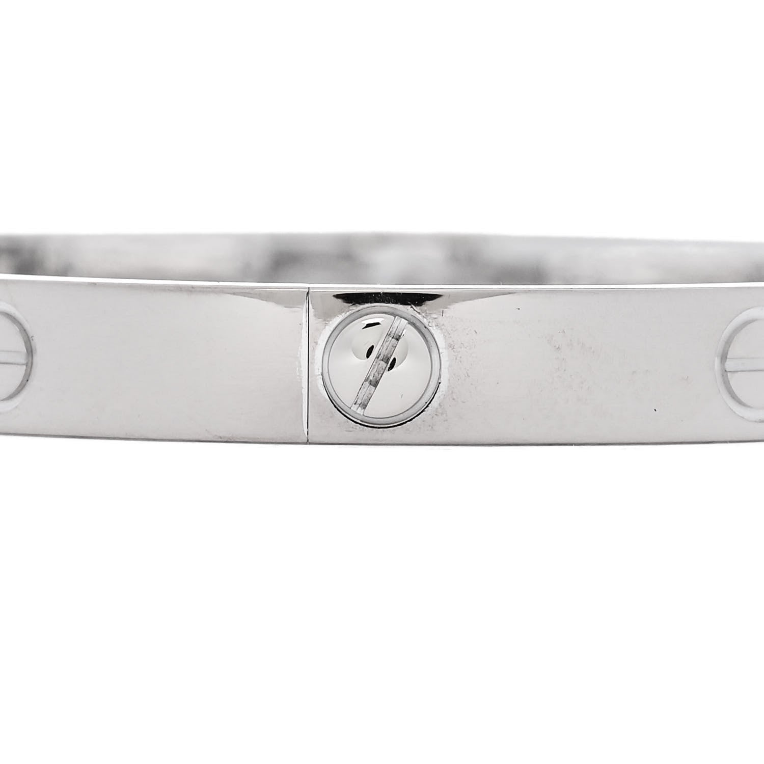 Cartier 18K White Gold 4 Diamond Love Bracelet 18 4 of 9