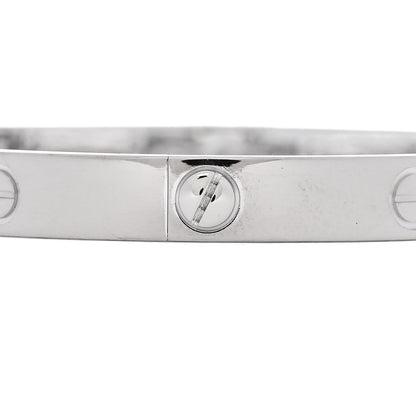 Cartier 18K White Gold 4 Diamond Love Bracelet 18 4 of 9