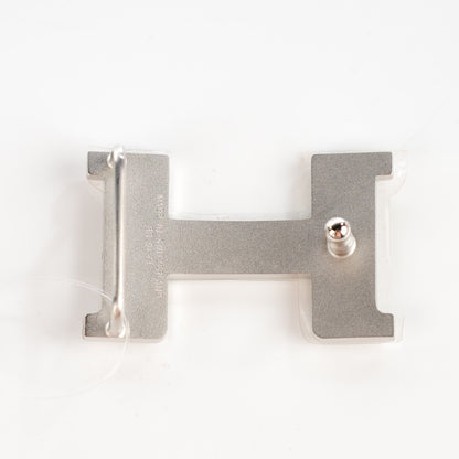 Hermes Epsom Swift 24mm H Belt 80 Silver Black 7 of 8