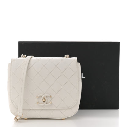 Chanel Calfskin Stitched Small Covered CC Flap Bag White 13 of 13