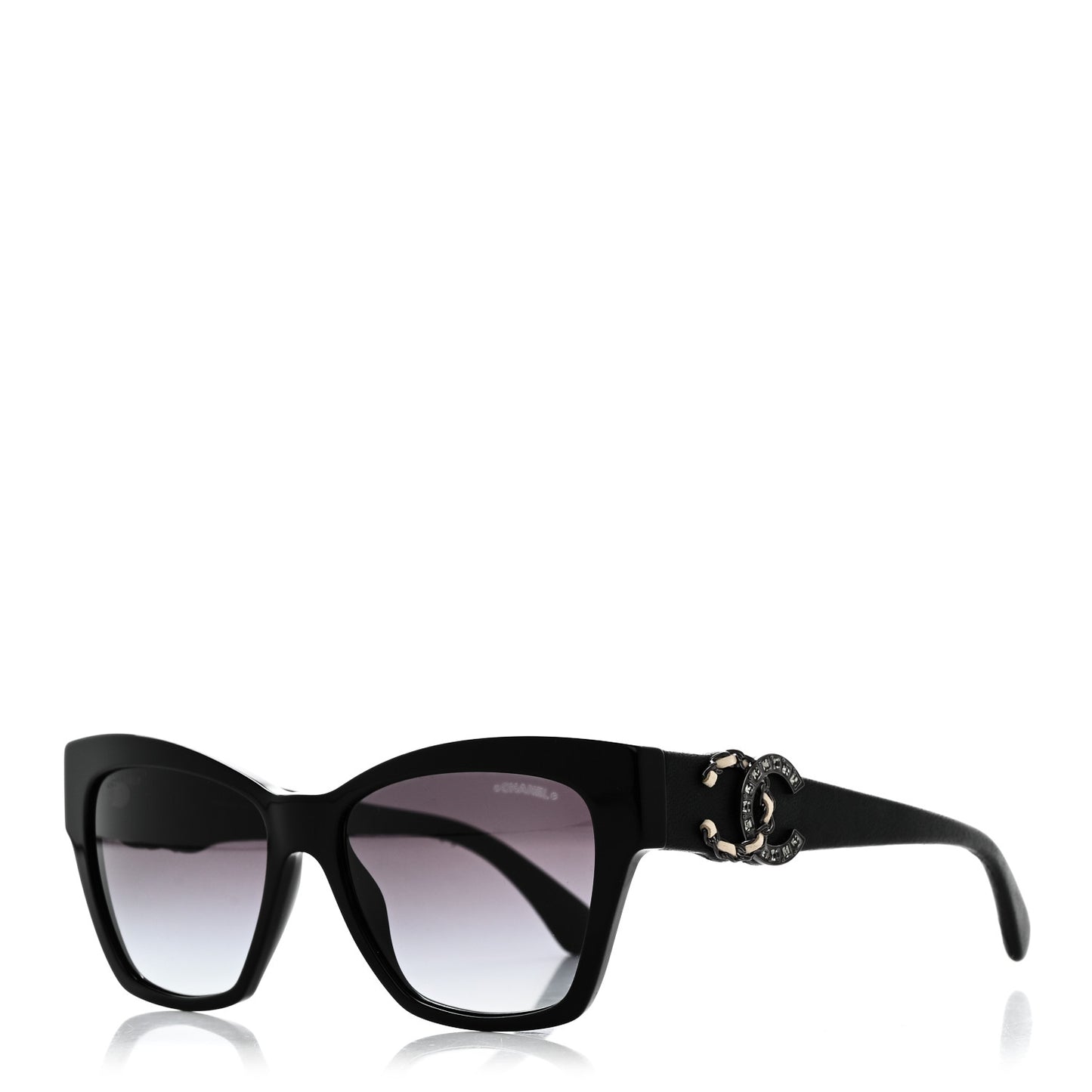 Acetate Square Cat Eye CC Sunglasses 5456 Q B Black