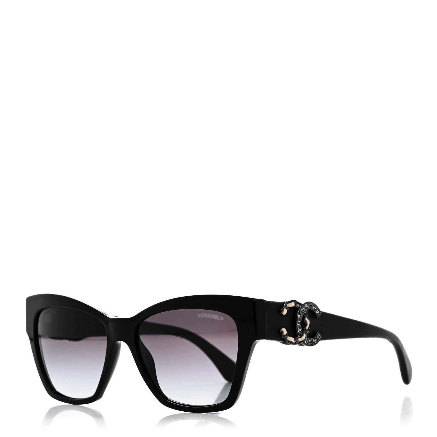 Chanel Acetate Square Cat Eye CC Sunglasses 5456 Q B Black 1 of 10