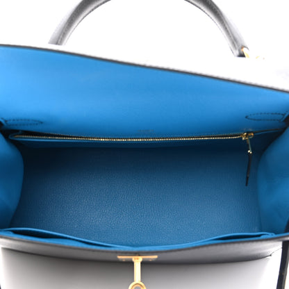 Hermes Epsom Casaque Kelly Sellier 28 Bleu Indigo Black Bleu Frida 5 of 12