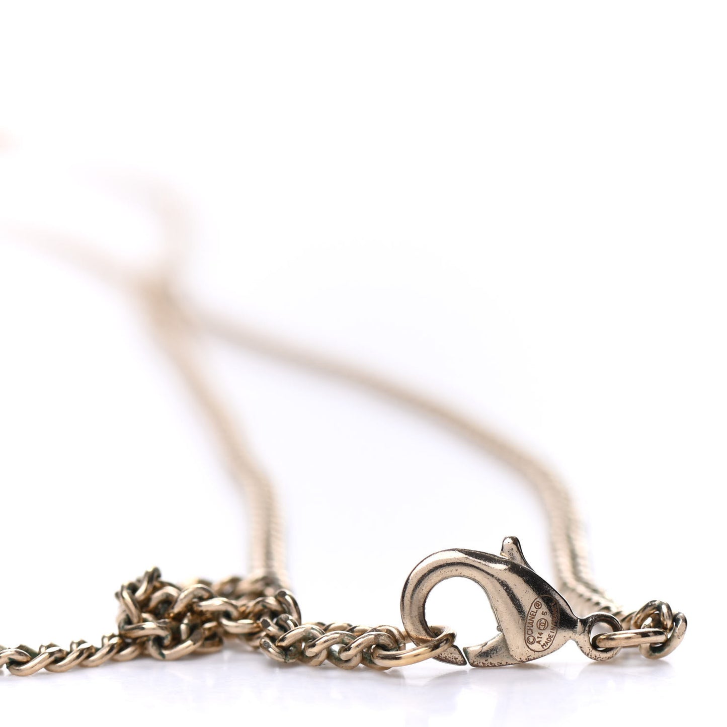 Pearl CC Pendant Necklace Gold