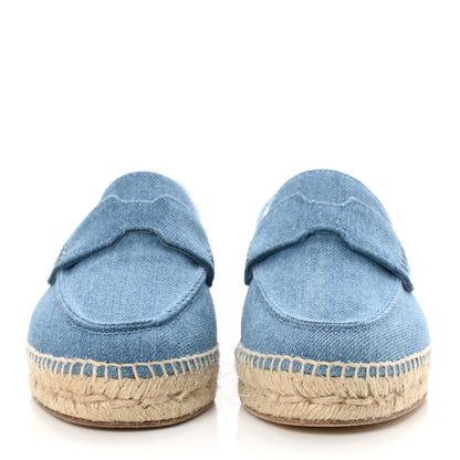Hermes Denim Canvas Womens Trip Espadrilles 36 Bleu Clair 2 of 9