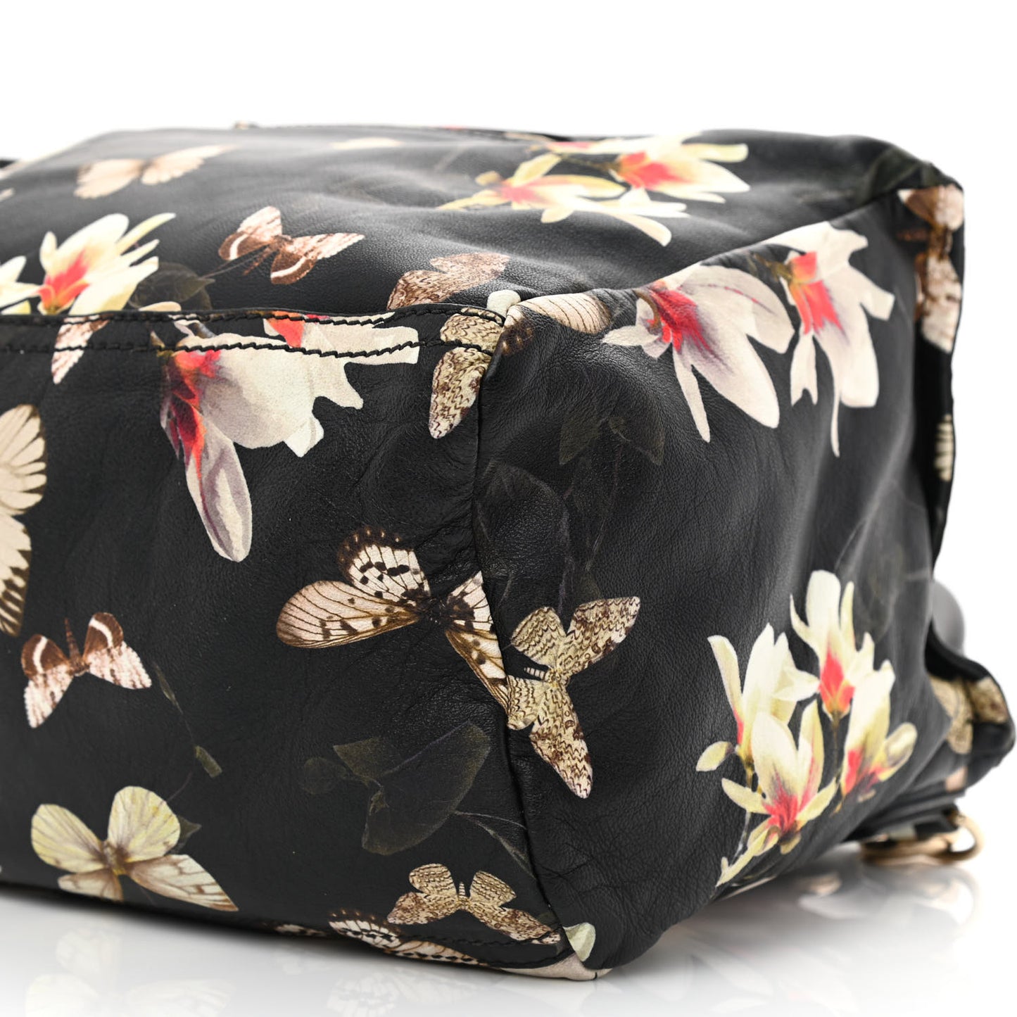 Lambskin Magnolia Print Medium Pandora Black