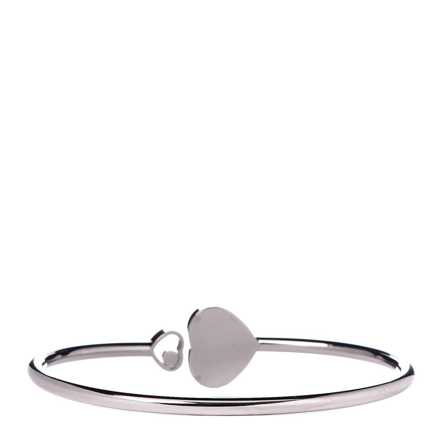 18K White Gold Pave Diamond Happy Hearts Bangle Bracelet