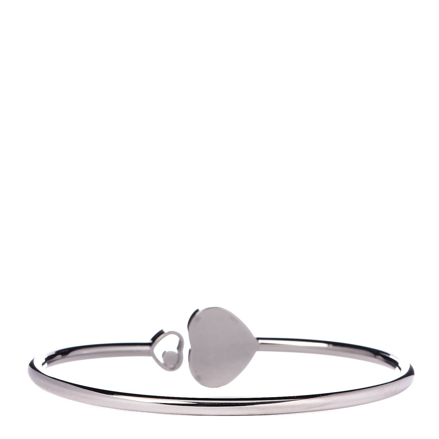 Chopard 18K White Gold Pave Diamond Happy Hearts Bangle Bracelet 3 of 7