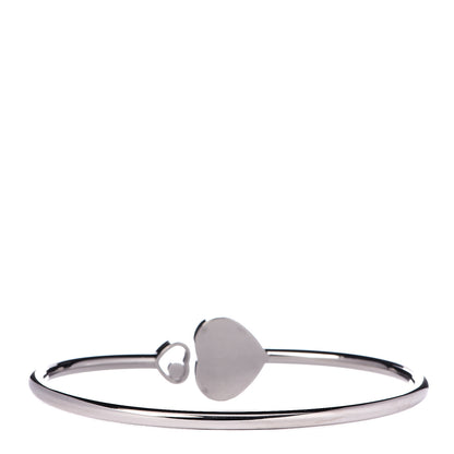 Chopard 18K White Gold Pave Diamond Happy Hearts Bangle Bracelet 3 of 7