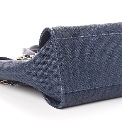 Chanel Woven Straw Raffia Large Deauville Tote Dark Blue 9 of 10