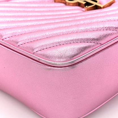 Saint Laurent SAINT LAURENT Metallic Calfskin Matelasse Monogram Lou Camera Bag Vegas Pink 11 of 12