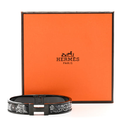 Hermes Enamel Narrow Fin C'est la Fete Clic Clac HH Bracelet So Black 5 of 5