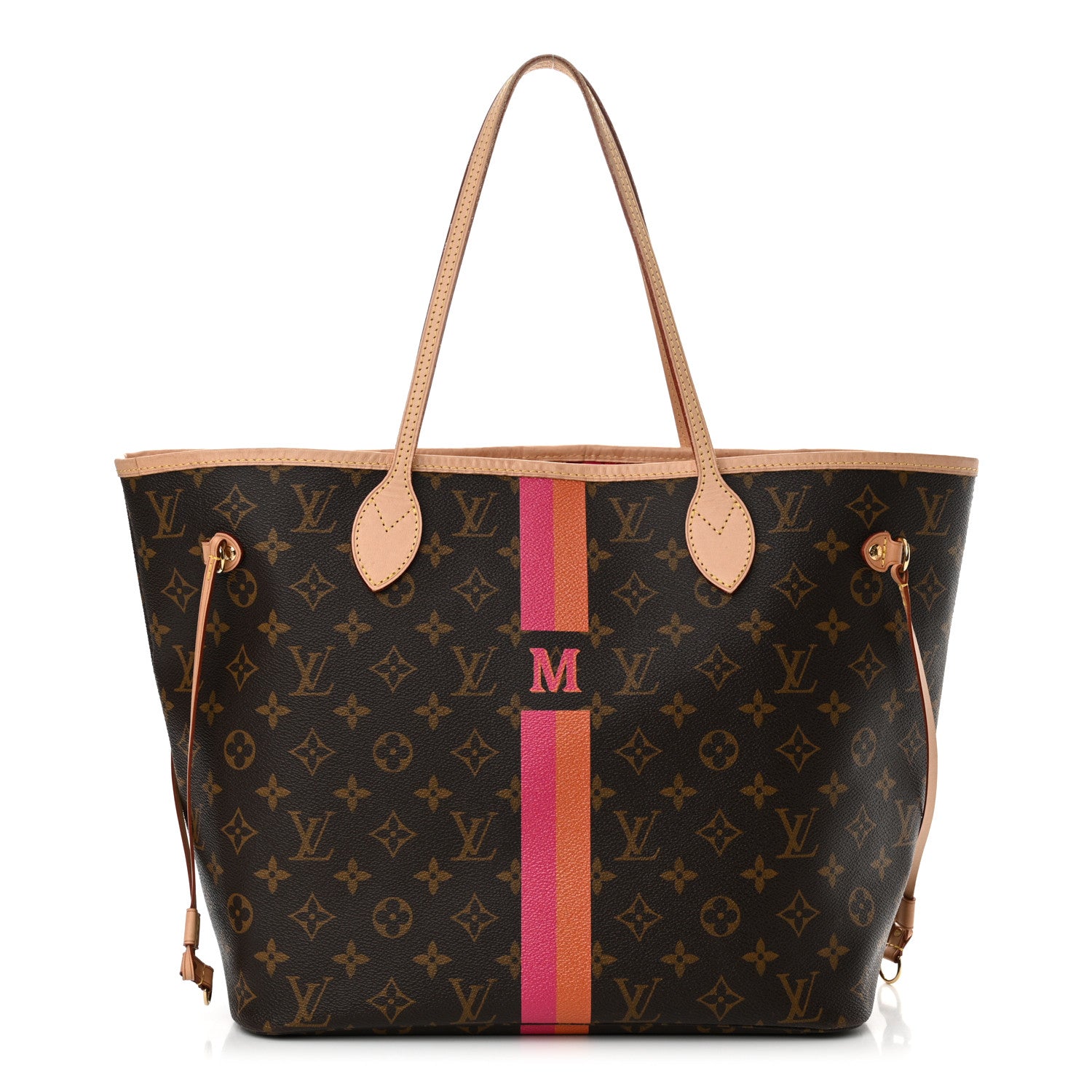 Louis Vuitton Monogram My LV Heritage Neverfull MM Fuchsia Orange 1 of 14
